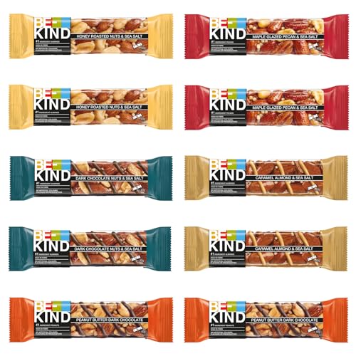 BE-KIND® Probierpaket, 10er Box mit 5 verschiedenen Geschmacksrichtungen, 10 x 40g Riegel