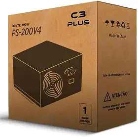 C3Tech - Fonte 200W ATX 20+4 Pinos PS-200V4 Cooler de funcionamento silencioso embutido, protecao interna contra Curto-Circuito, sobre tensao, sob corrente e sob potencia, Prata