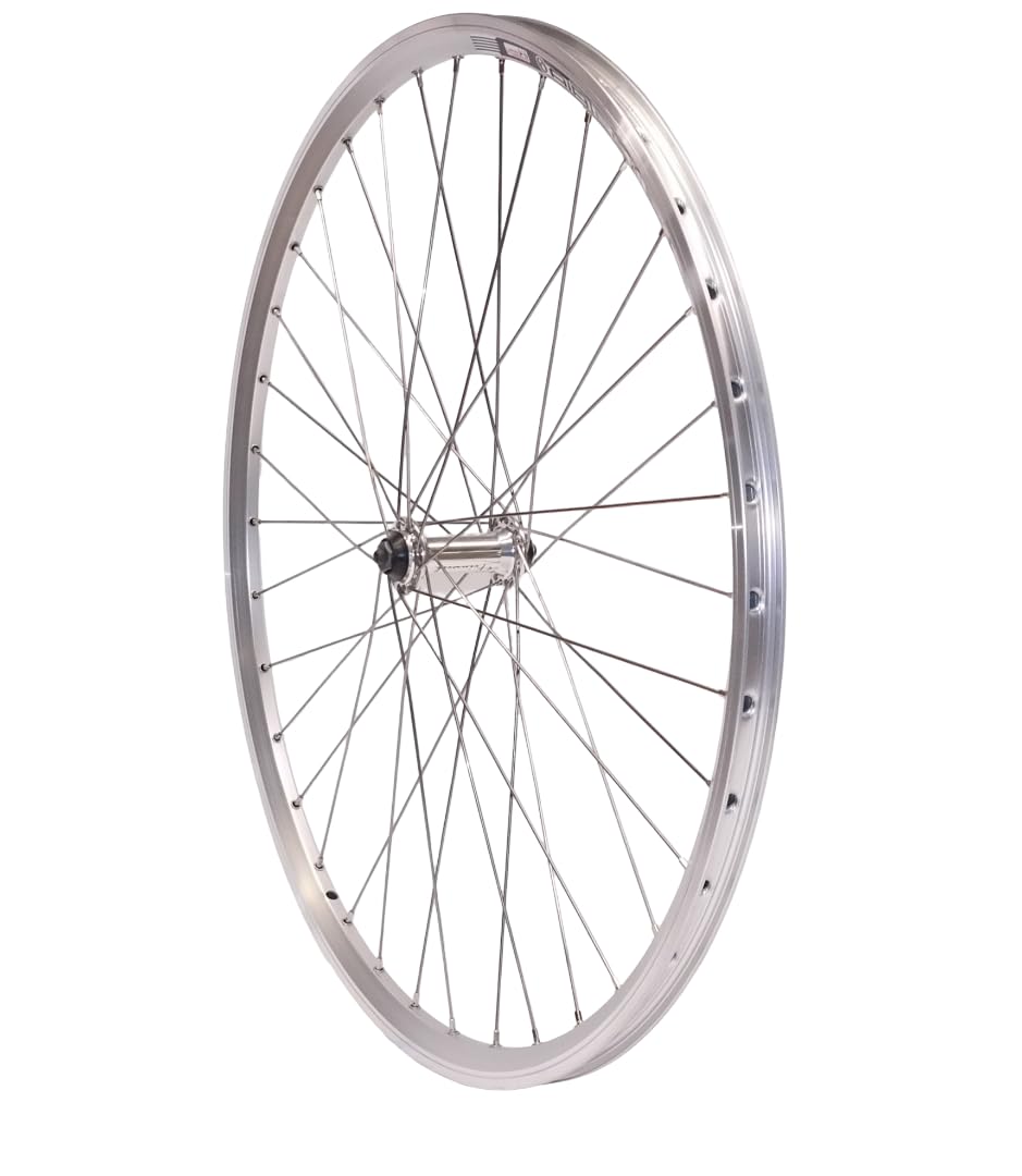 Vuelta Fahrradfelge 26 Zoll Vorderrad inkl. Feinwerk Nabe - Made in Germany - Vorderrad Felge Silber mit Felgenbremse, 559x19 Airtec 3 Hohlkammer-Felge 1040g,Hohlkammer-Felgen