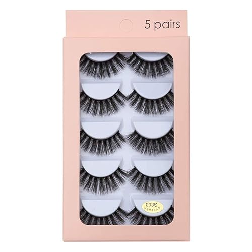 5ペア3Dミンクまつげ 超濃密 舞台用 化粧 ナチュラル つけまつげ ロング まつげ の エクステンションフェイクまつげ 手作り (G800-box)