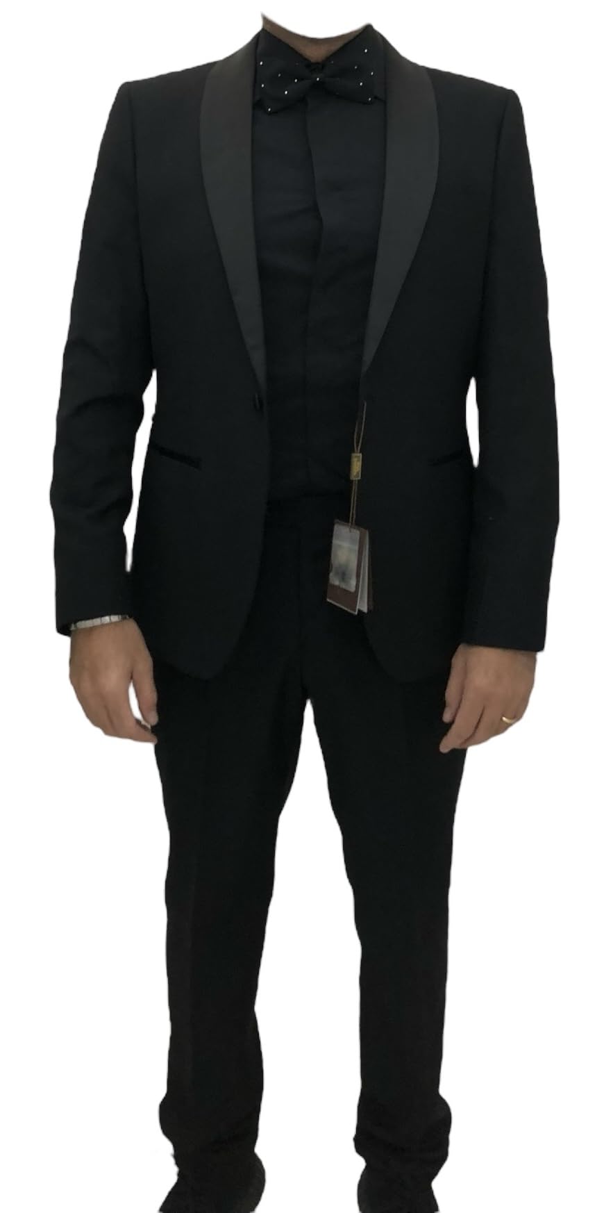 Robe smoking homme en laine Tasmania slim fit noir/bleu taille 46-58