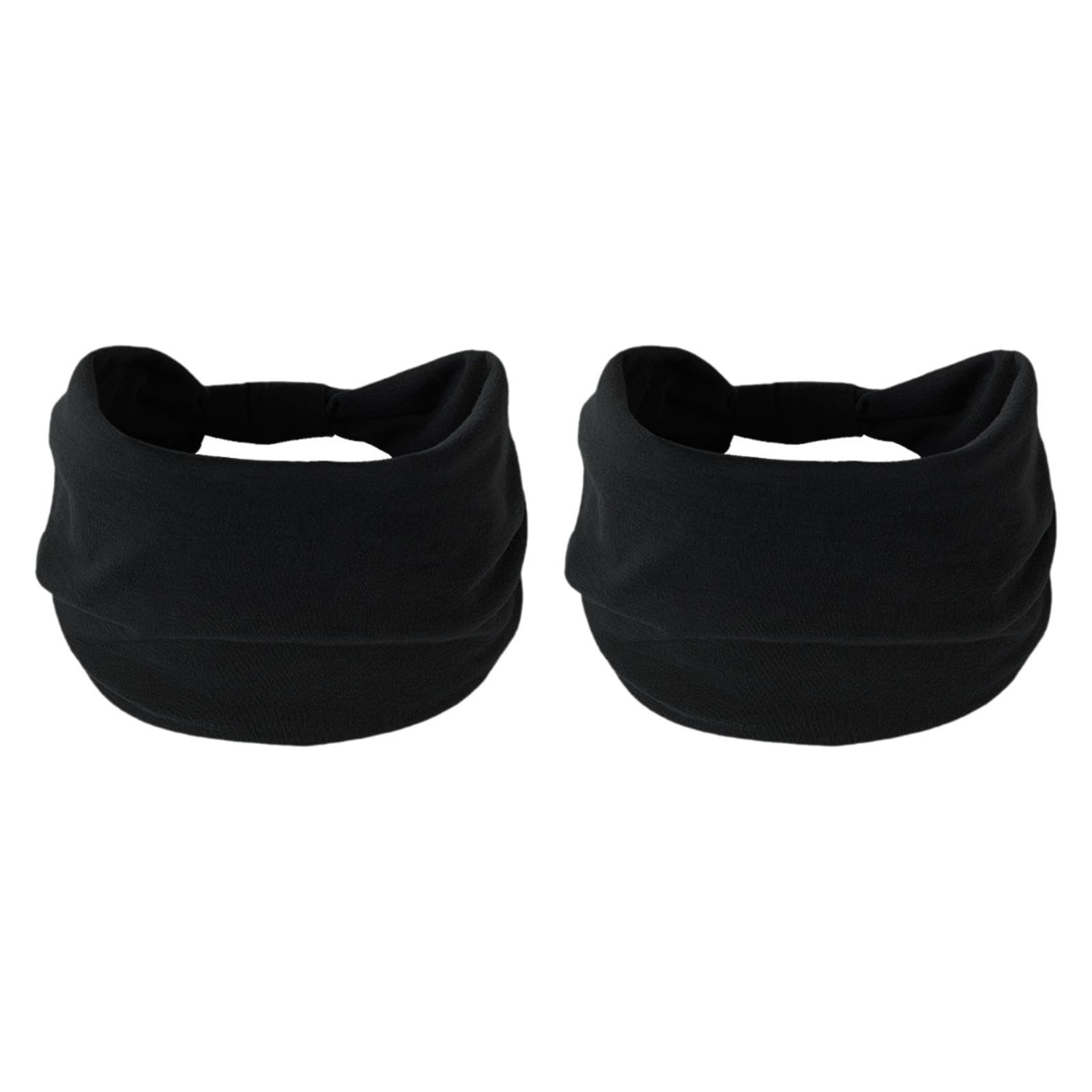 ujeavette 2Pcs Outdoor Headband Comfortable Hair Band Wrap for Running Workout Fitness Black-picture-47