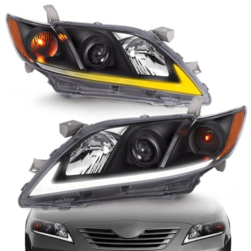 telpo Projector Headlamp Assembly w/LED DRL Sequential Turn Light Fit For 2007-2009 07 08 09 Camry 2007 2008 2009 07 08 09 Toyota Camry Headlight