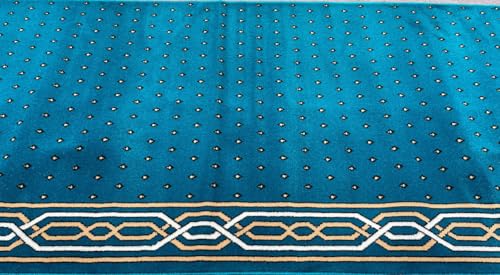 Image of Sifa Carpet Luxury Anti Skid Acrylic Zanamaj Prayer Carpet Rolls for Masjid and Gallery(Super /Blue 4x50 Feet)