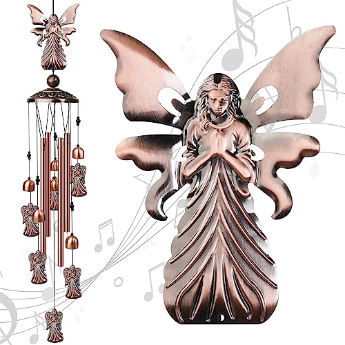 35 Angel Wind Chimes Outdoor Angel Gifts for Women/Men/Mom/Grandma Birthday Gifts Memorial Gift Metal WindChimes for Outside/Indoors Home Lawn Porch Patio Garden Decor Yard Decorations