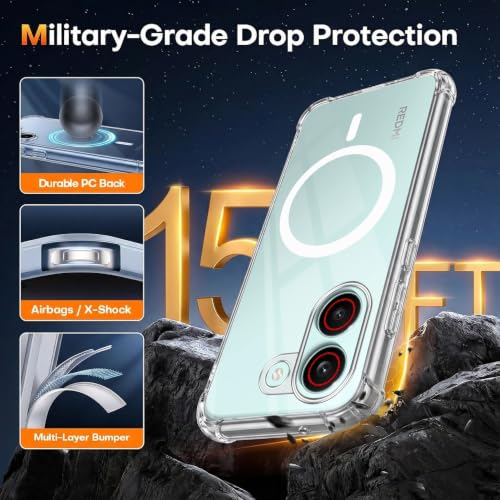 Image of Jkobi Shockproof Crystal-Clear Back Cover for Redmi Turbo 5 (Magsafe Wireless Support | Drop & Camera Protection | Hard Polycarbonate)