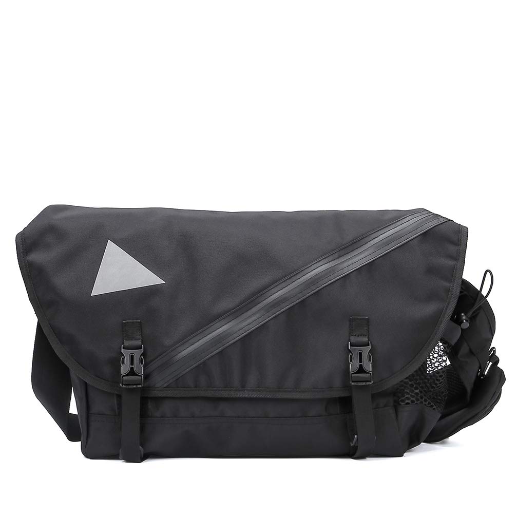 Cool Messenger Crossbody Bag for Men,Nylon Satchel Shoulder Bag, Laptop Bags Bookbag 15.6 inch,Black
