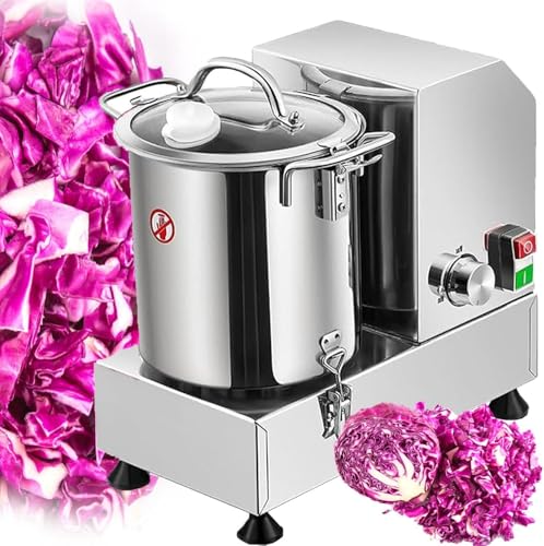 Commercial Food Processor 6/9/15L Capacity, 3700r/min Food Chopper, Electric Food Cutter, Stainless Steel Food Processor For Vegetable Fruits Grains Peanut Ginger Garlic(15l)