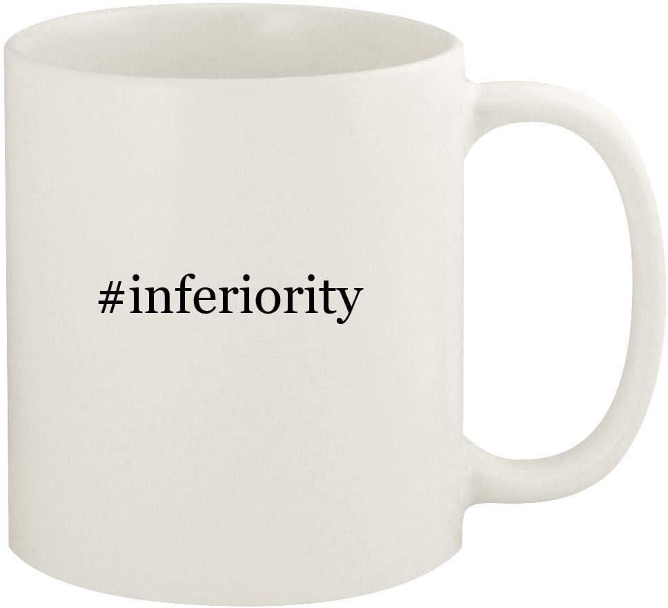 #inferiority - 11oz Hashtag Ceramic White Coffee Mug Cup, White