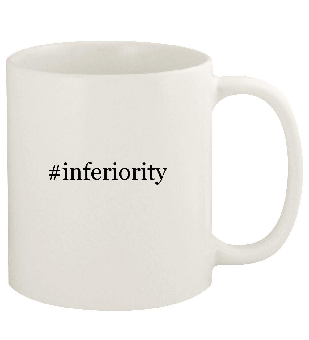 #inferiority - 11oz Hashtag Ceramic White Coffee Mug Cup, White