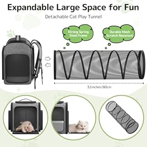   Cat-Carrier-Backpacks-Pawtners-ExpandableCatBackpack-with-Breathable-Mesh-Pet-Carrier-Backpack-for-Cats-Small-Dogs-Puppies-Up-to-25-Lbs-Dog-Carrier-Backpack-for-Travel-Hiking-Camping-Outdoor