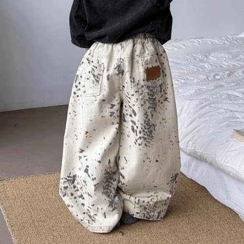 Baggy Jeans Kids Camo Loose Fit Cheetah Print Wide Leg Jeans Skater Elastic Waist White Baggy Pants Boys Y2K Vintage3