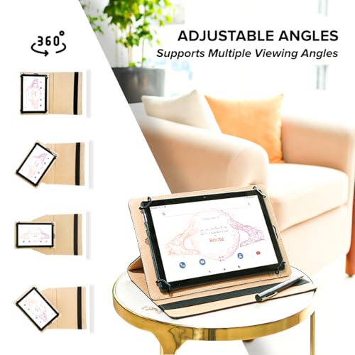 Image of Baatu Enable Tab (10'1 Display) All-in-One Combo | Parental Control Tablet for Children | Space Grey Tablet with Dual Speakers, 4G Calling + Black Smart Flip Cover + Crystal Clear Display Guard