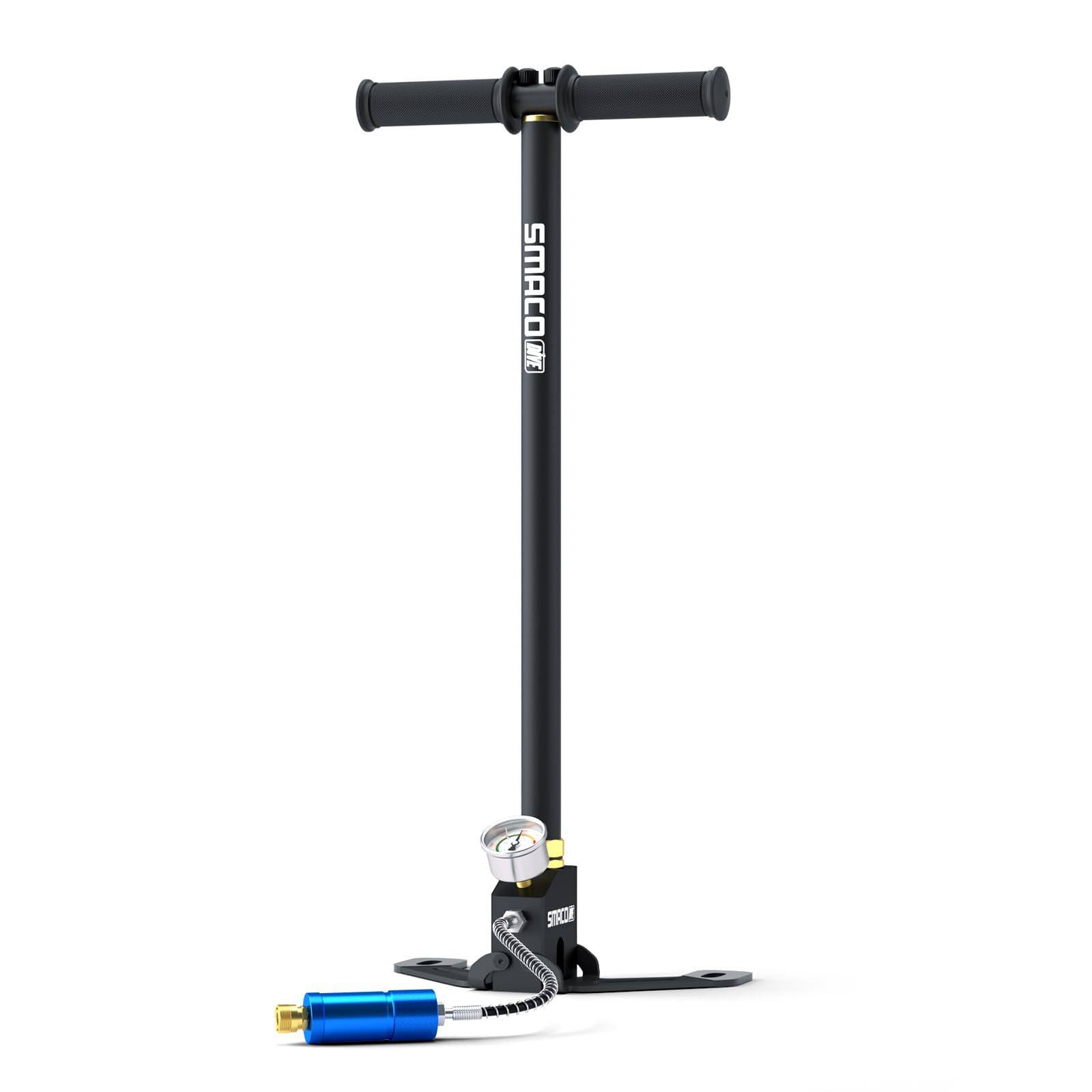 SMACO High Pressure Hand Pump 4 Stage Air Gun Rifle Filling Stirrup Pump 30MPa Stainless Steel Hand Air Pump for Paintball,PCP, Scuba Diving (in EU Stock)