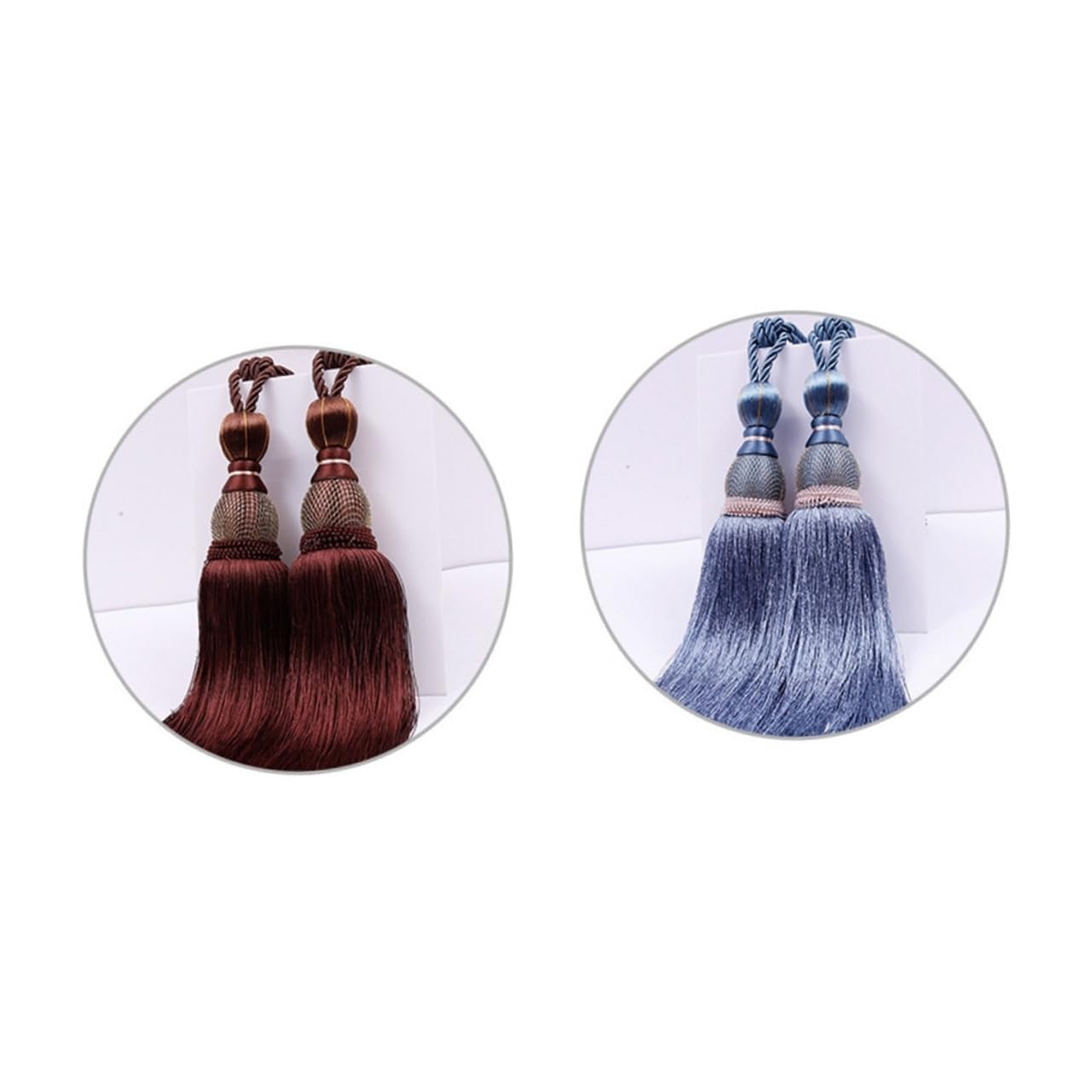 Attaches de Rideaux, Supports de Rideaux, 2 pièces, Boucle de Rideau à Boule Simple à Pompons (comme sur la Photo) (comme indiqué x 2 pièces M)
