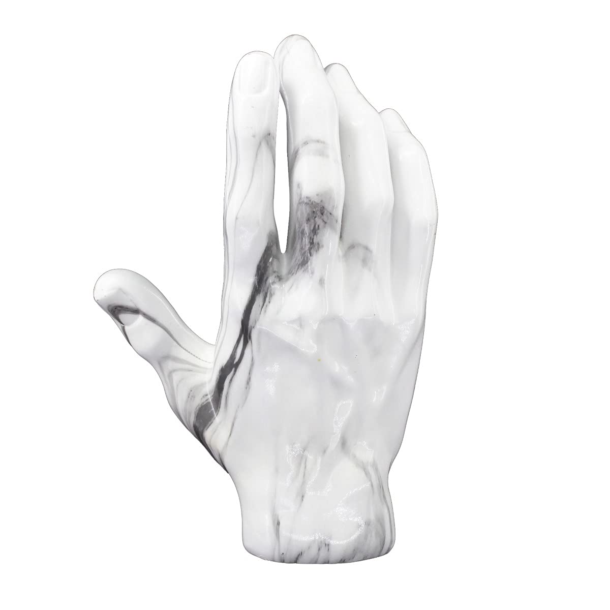 Vidal Regalos Figura decorativa a mano, effetto marmo bianco, 35 cm