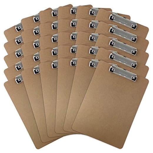Trade Quest Letter Size Clipboard Low Profile Clip Hardboard (Pack of 30)