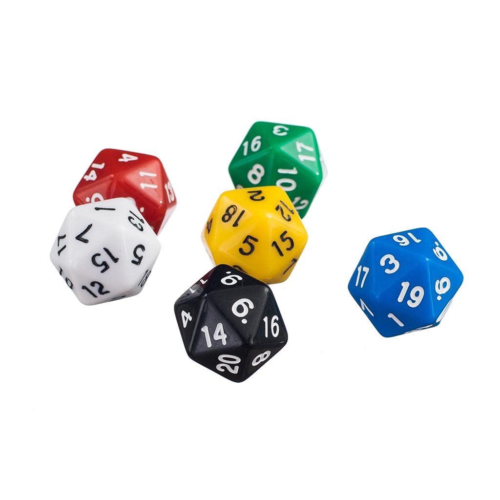 SDR 6 Pcs D20 Gaming Dice Twenty Sided Die RPG D&D Six Opaque Color s|Toys & Hobbies|Games|Role Playing Games|Dungeons & Dragons|Accessories & Dice - Image 2 thumbnail