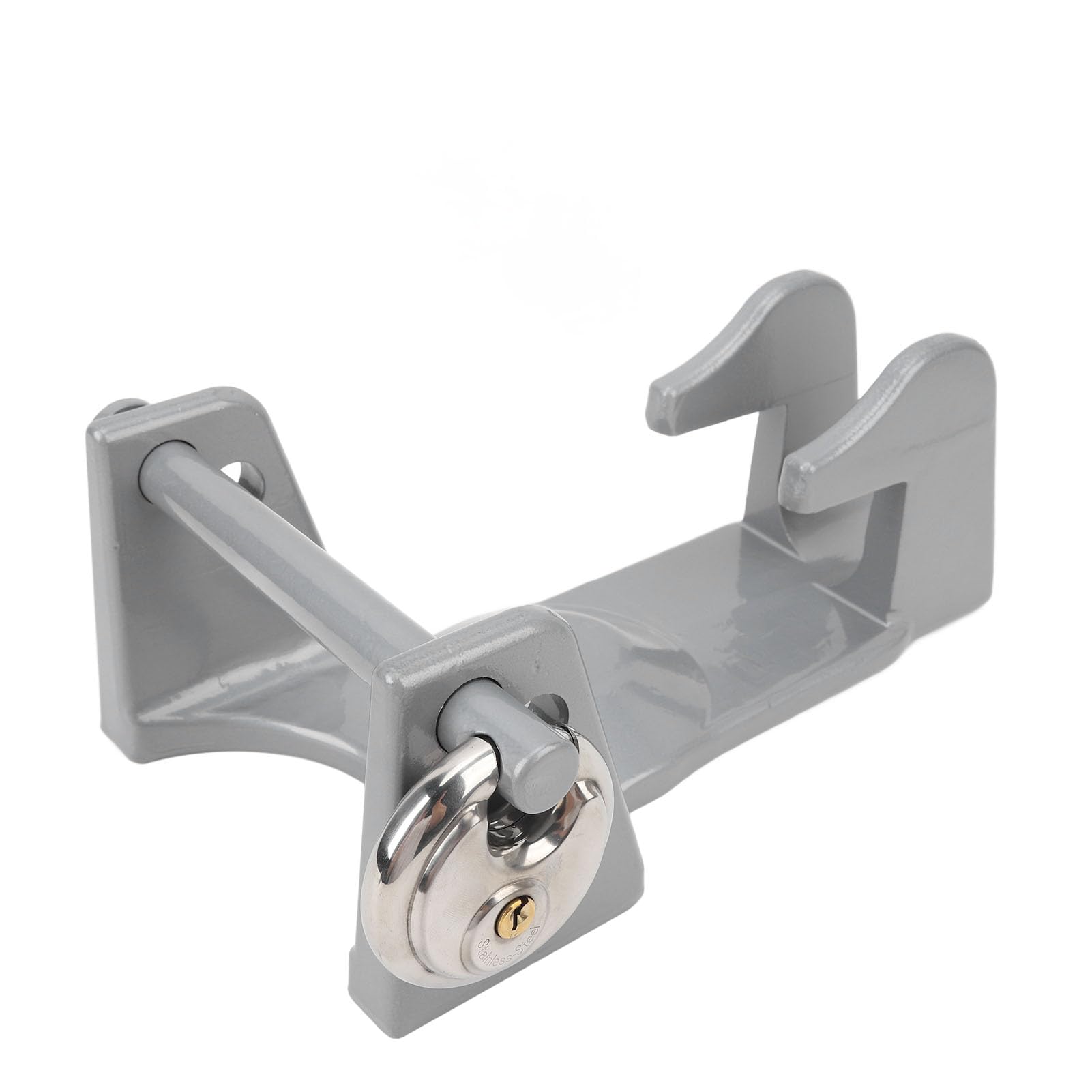 Blocco per gancio a collo d'oca in metallo resistente e antiruggine, regolabile a 2 perni, compatibile con attacchi da 2 516", ideale per caravan e rimorchi (Argento)