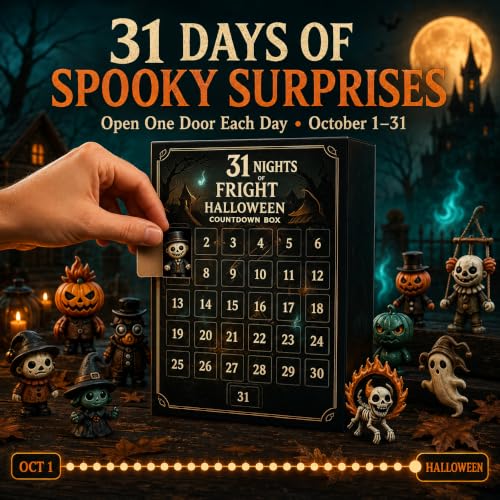 Halloween Advent Calendar 2026, 31 Days of Halloween Countdown Calendar with 31 Mini 3D Spooky Figurines, Surprise Blind Box for Kids Adults, Halloween Decorations, Party Favors and Gifts - image 7