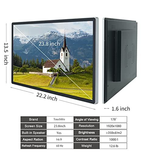 Image of 23.8 inch Touch Screen PC Monitor, Intel i3, 4GB RAM, 128G SSD, 16:9 FHD 1080P, Windows 10, Smart Board for Classroom, Meeting & Game, USB, VGA & HDMI Monitor