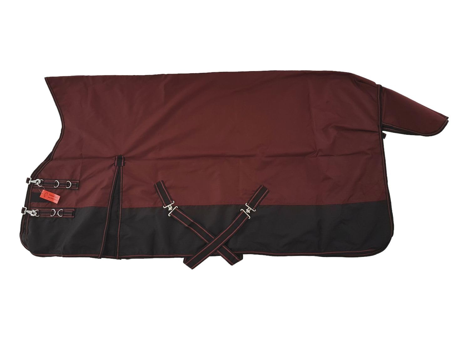 NETPROSHOP wasserdichte Regendecke High Neck 600D mit Nylon Innenfutter Gr. 125-155, Groesse:155, Farbe:Dunkelrot