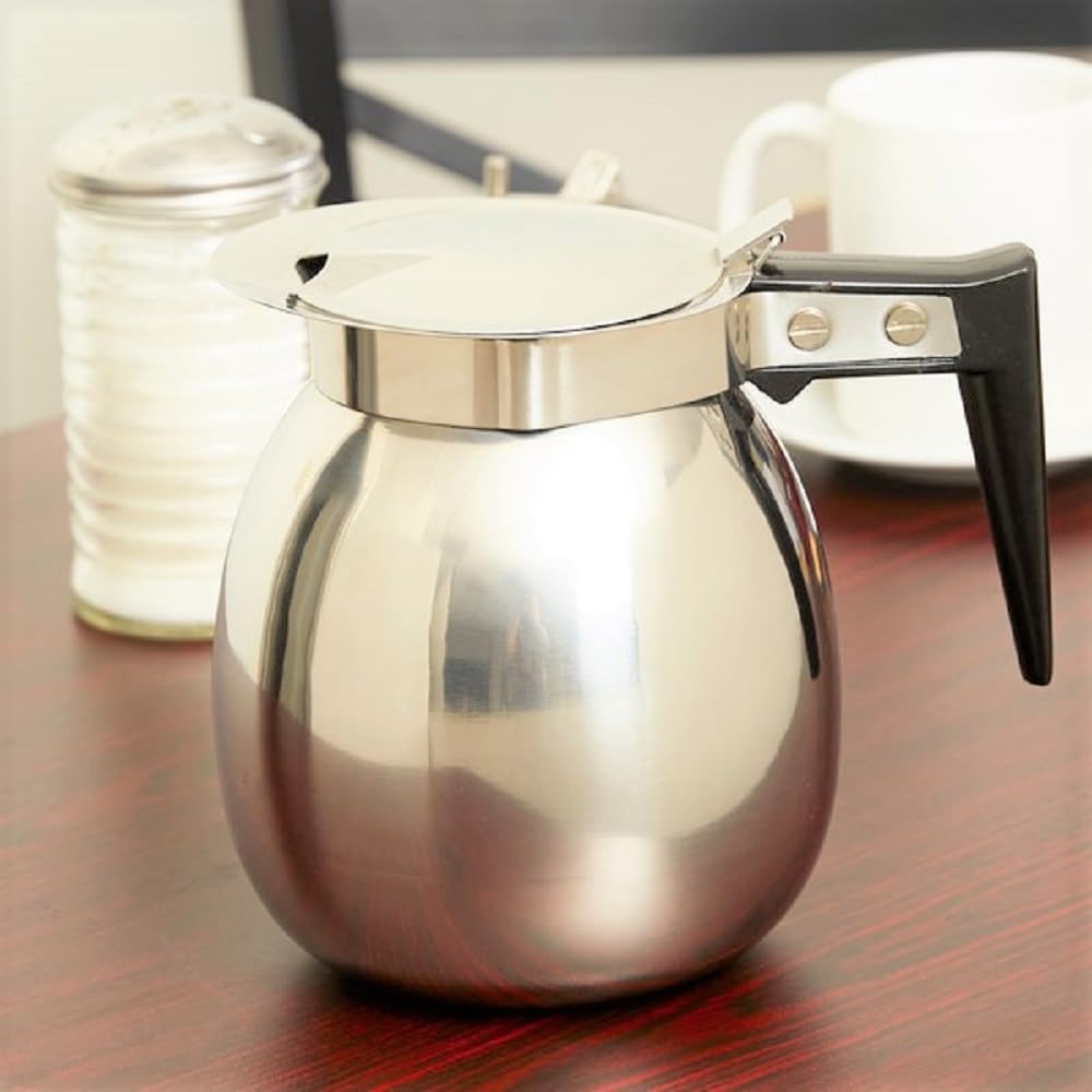 TrueCraftware- 64 oz Stainless Steel Coffee Decanter with Black Easy-Grip Handle Mirror Finish- Coffee Server Beverage Serveware Coffee Carafes For Keeping Hot Liquids Coffee Pot Decanter