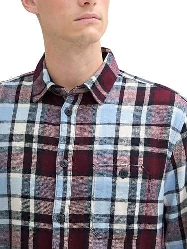 TOM TAILOR Herren Comfort Fit Hemd im Karomuster, 36680 - Purple Twill Check, L – Ansicht 5