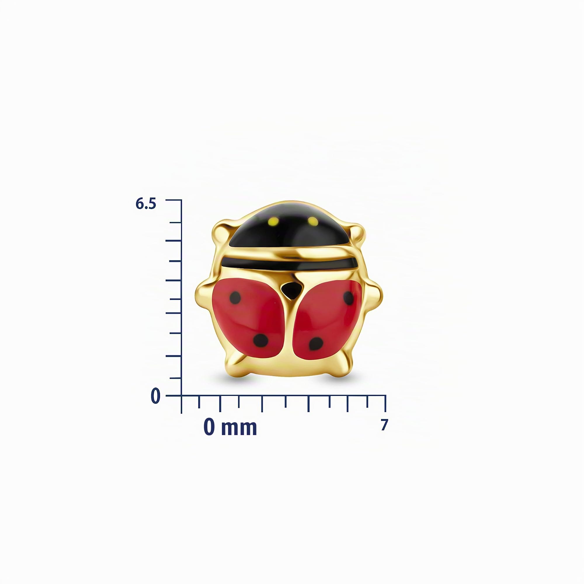 Miore Kids pendientes infantiles con mariquitas en oro amarillo de 9 kt 375 7 x 6,5 mm