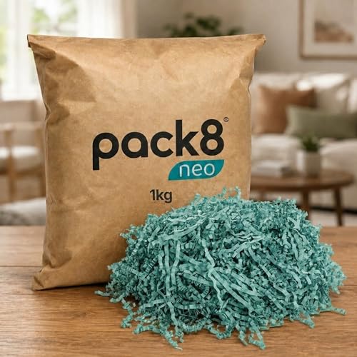 Image of Pack8neo Shredded Paper Grass Cutting For Giftpacking Fill for Gift Baskets and Boxes (1000g)| Eco-friendly grass paper, Crinkle Cut, Gift Packaging Protection & Decoration Material, Green, 1kg