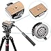 Neewer Video Camera Tripod Fluid Drag Pan Head with 1/4 inch Quick Shoe Plate for Canon Nikon Sony DSLR Cameras Camcorder Shooting Filming，Load up to 8.8 pounds/4 kilograms