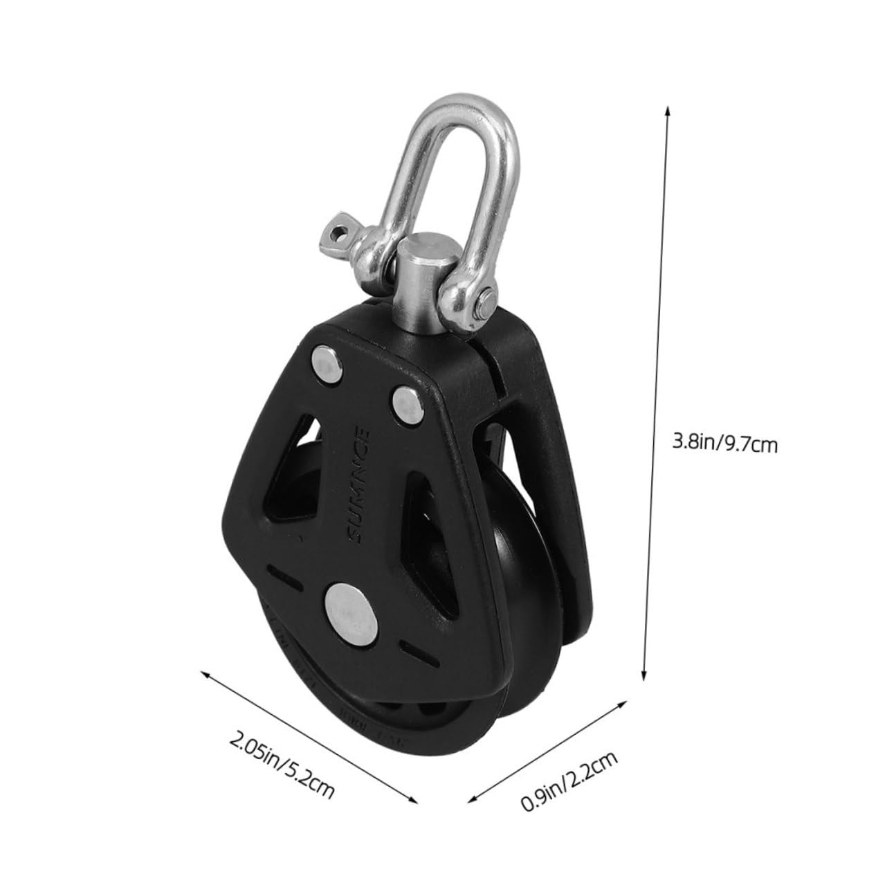 Sosoport 2Pcs Nylon Block Pulley Heavy Duty Stainless Steel Bearing for Kayak Gym and Use Easy Installation Reduces Friction for Enhanced Performance