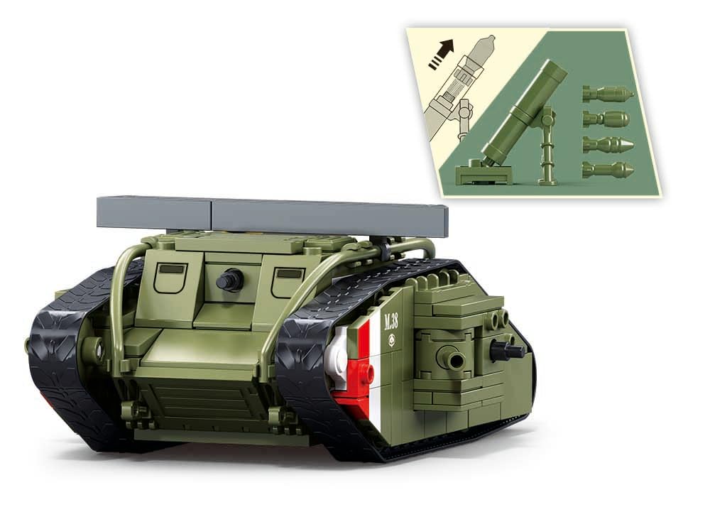 Sluban M38-B1296 ARMY WWI - Mark Vs Tank Offensive Action 516pcs