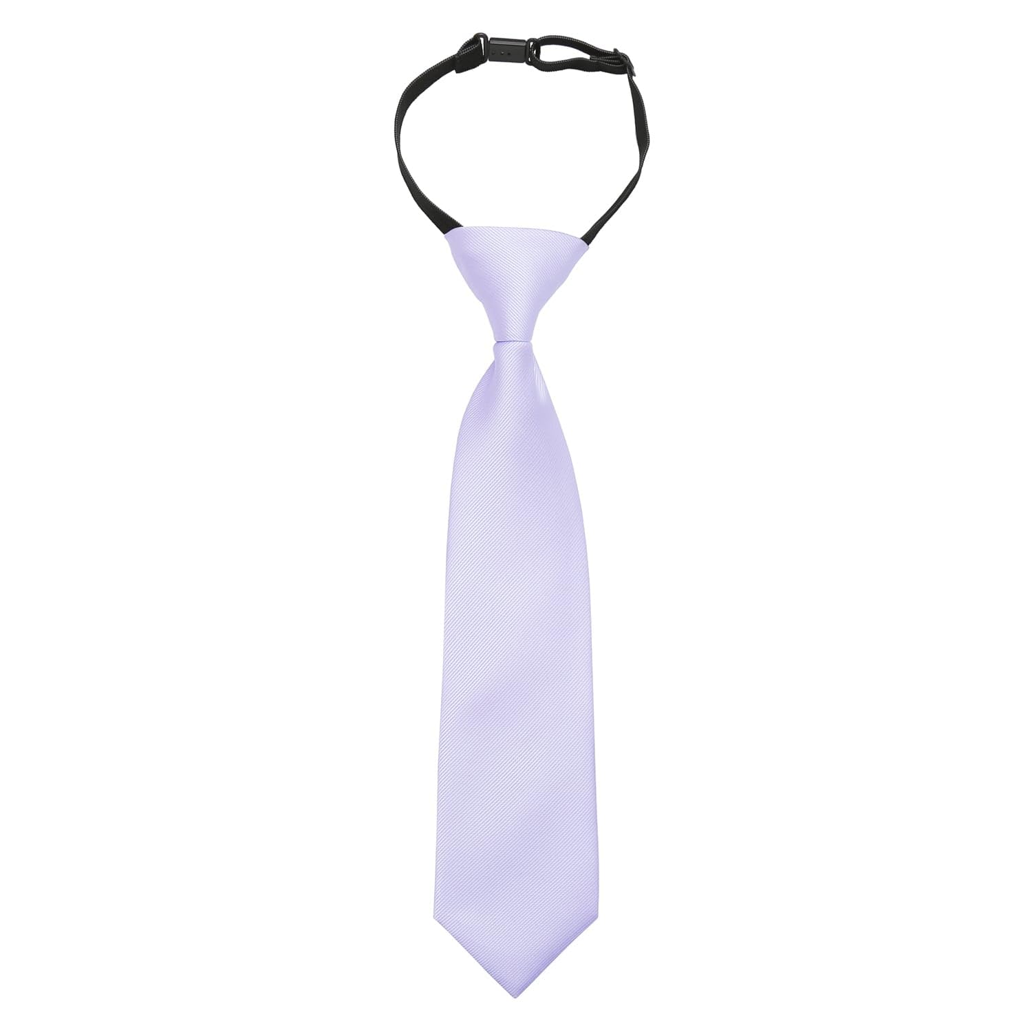 DQT Boys Plain Twill Elasticated Pre-Tied Tie – Wedding, School & Formal Adjustable Neck Tie - Pastel Lilac