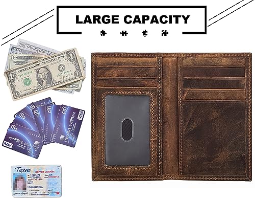 Slim Thin ID/Credit Card Holder RFID Genuine Leather Bifold Front Pocket Wallet3