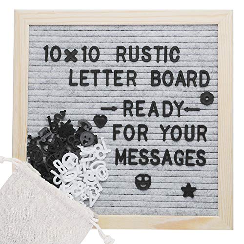 Scriptract Variable Felt Letter Board Demonstration Board and Drawstring Letter Bag Customized Bracket Special Water Pliers (Wood Gray, 10×10)