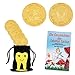 Produktbild ZWEN Zahnfee Münzen Gold (10 STK) - Zahnfee Geschenke für Mädchen & Jungen + GRATIS E-Book mit 20 Zahnfee Geschichten für alle Milchzähne - Süße Münze als Zahnfee Geschenk