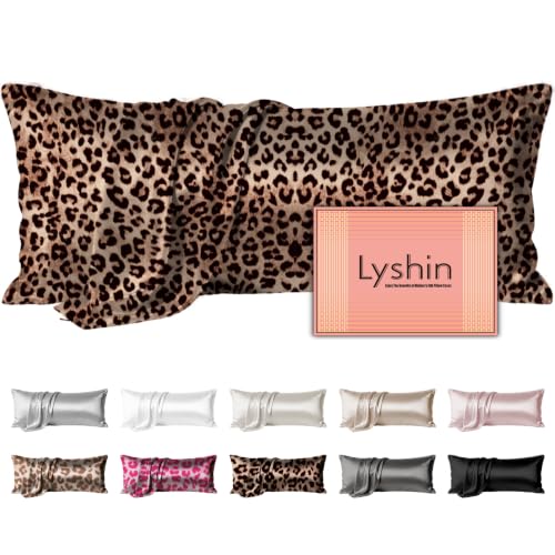 Image of LYSHIN Silk Body Pillow Case with Zipper, Body Pillow Pillowcase, Leopard