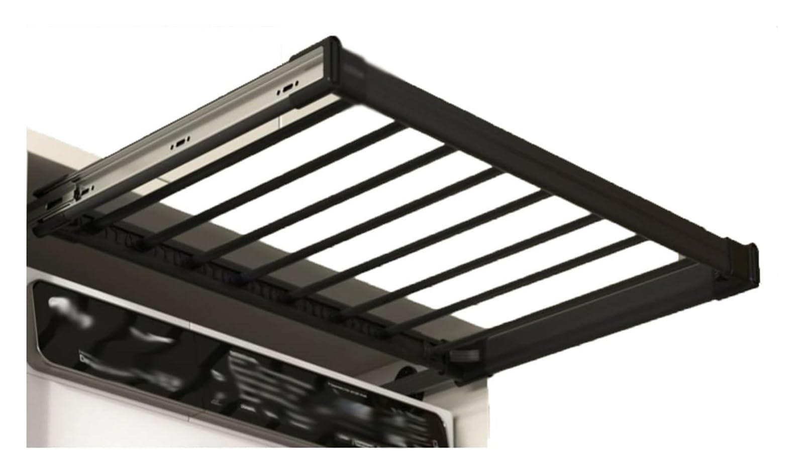 WMYYZYQ Pull Out Pants Rack for Closet, Pull Out Trousers Rack Drawer, Smooth Push and, Very Suitable for Drying Clothes Above The Washing Machine,Black-450-600mm