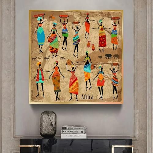 Impression sur toile de figure moderne avec design africain