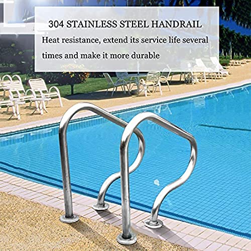 Baranda para piscina de acero inoxidable 80x27x80 cm miniatura 6