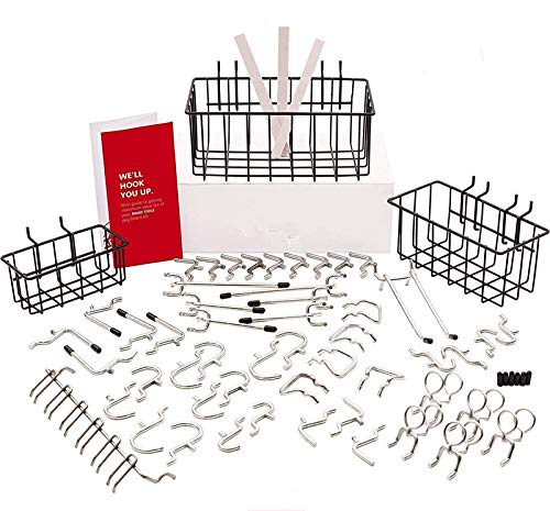 S SMAUTOP Organisateur de Pegboard | Attaches pour panneau de chevilles de 1/4 po | Jeu de crochets pour panneau perforé pour outils - Ne tombe pas hors du tableau