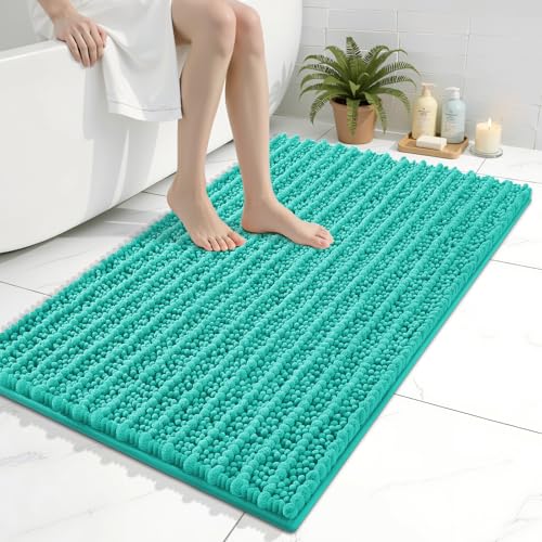 Image of Arotive Luxury Bathroom Rugs 36x24, Extra Soft Thick Absorbent Shaggy Chenille Bath Rugs, Machine Wash Dry, Bath Mats for Bathroom Floor, Tub and Shower, Home Decor Accessories, Teal