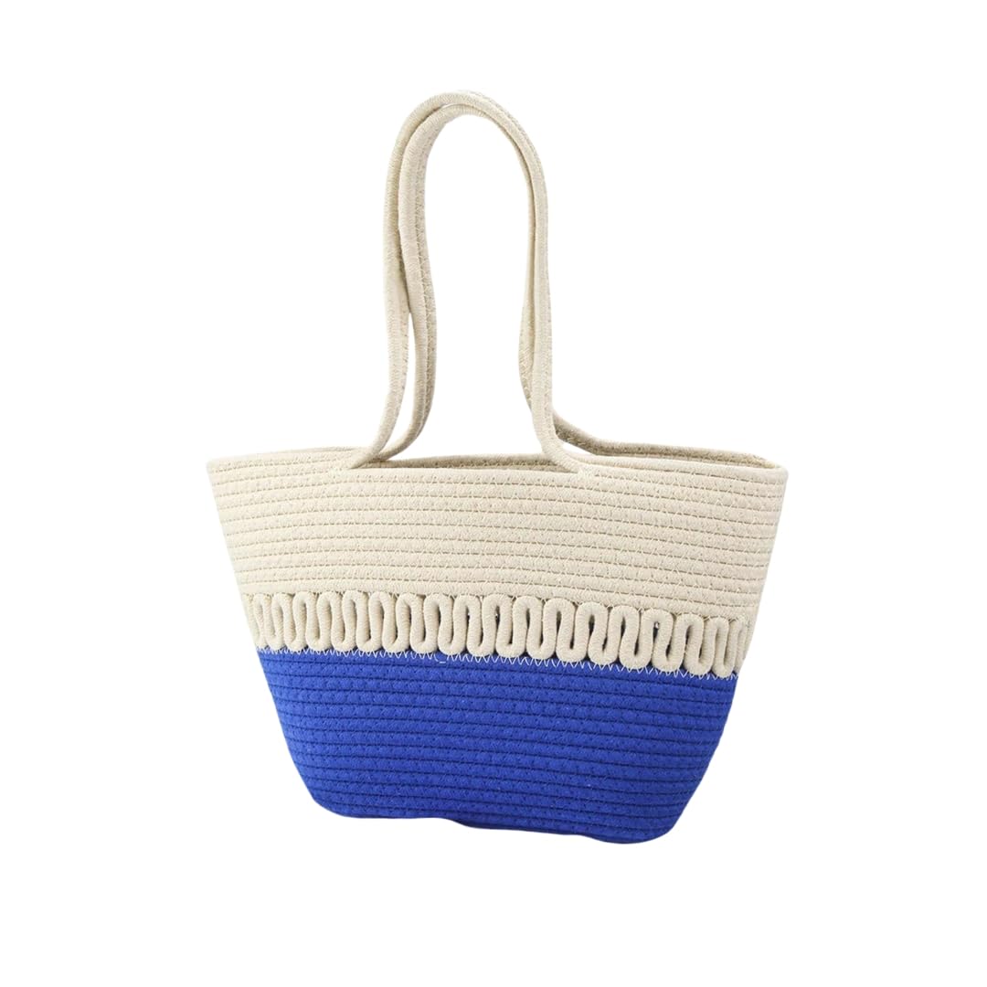 AIZA DECOR |AD-09| Handmade Macrame Bag Boho Chic Macrame Tote Bag Womans Crochet Macrame Shoulder Bag Handmade Cotton Macrame Bag Gift for Boho Chic Woman Size (15X22) cm (Blue) (B0DDV9YLFD) Amazon Price History, Amazon Price Tracker
