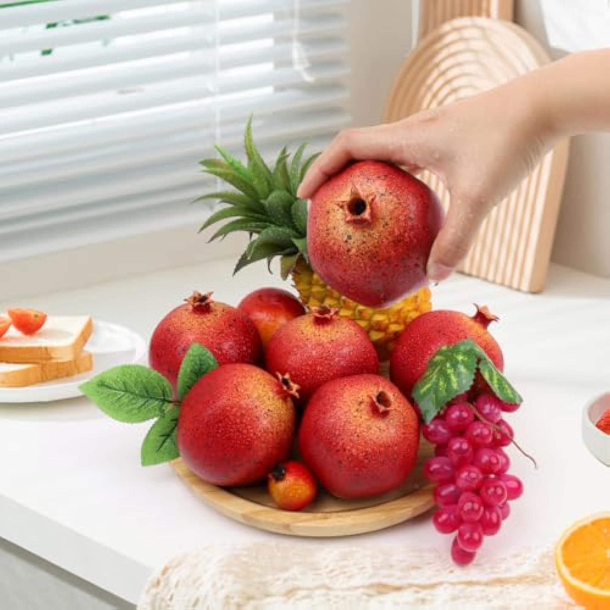 6pcs Fake Pomegranates for Home Decor
