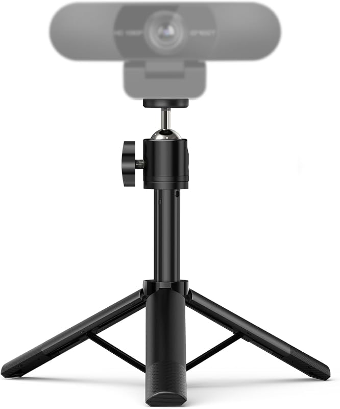 Webcam Tripod, EMEET Professional Webcam Mini Tripod, Adjustable Heights with 360° Swivel Head, Portable&Lightweight, Stable Use, Universal Compatible for Most Webcams/Phones/GoPros/Mirrorless Cameras | Portable&Lightweight, Stable Use, Universal Compatible for Most Webcams/Phones/GoPros/Mirrorless Cameras