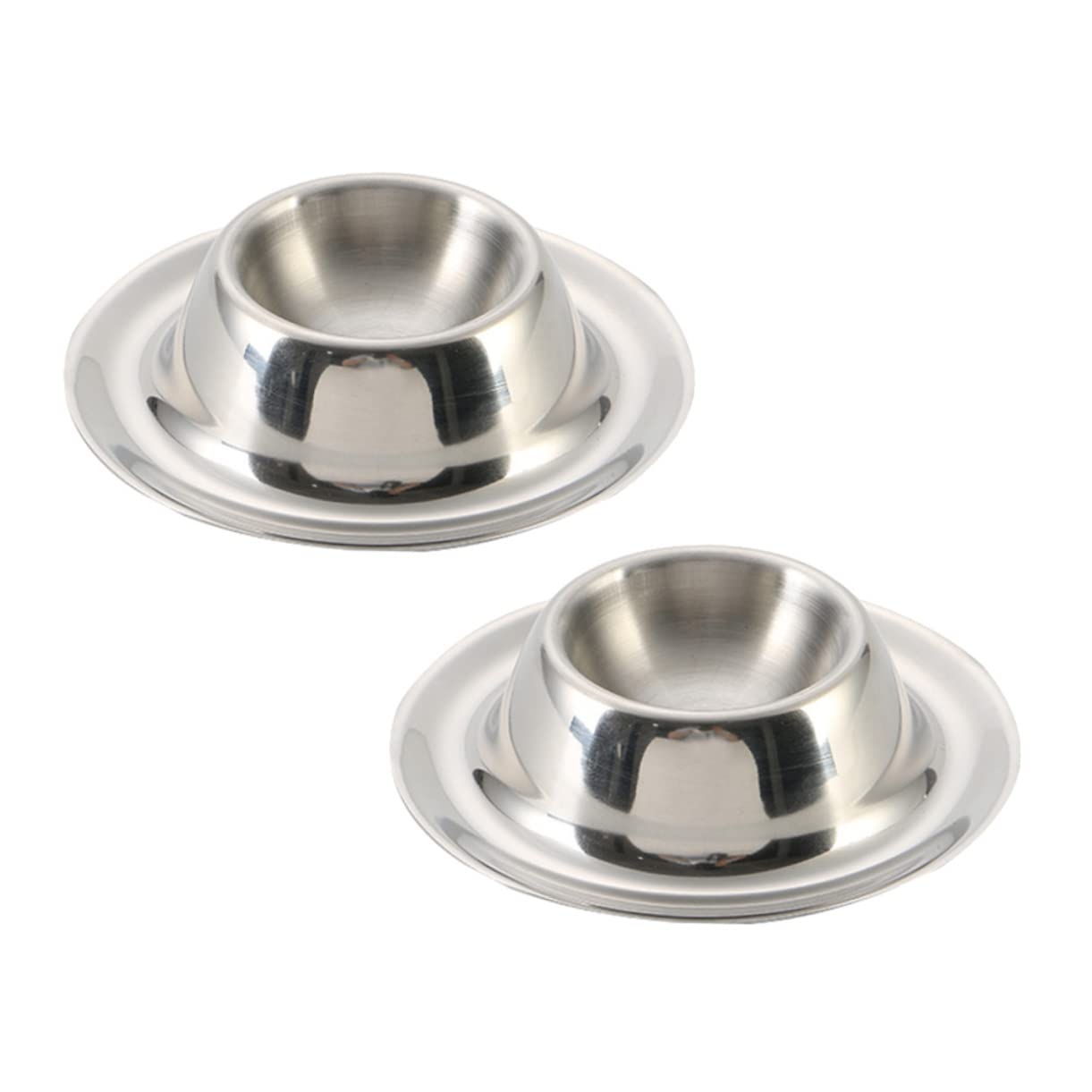FUNOMOCYA 2pcs Stainless Steel Egg Cup Poached Egg Holder Eggs Container for Refrigerator Egg Cup Plate Boiled Egg Bowl Egg Holder Boiled Vintage Egg Holder Steel Dip Bowls Egg Holder Cups