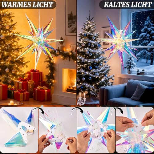 Lustre 21 étoiles d'angle de 60 cm pour plafond design - 3
