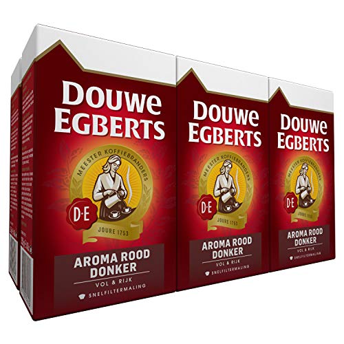 Douwe Egberts Filterkoffie Aroma Rood Donker (1.5 Kilogram, Intensiteit 06/09, Dark Roast Koffie), 6 x 250 Gram - Afbeelding 4