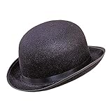 Widmann 2479L - Bowler Hut, Schwarz, Melone, Derby, Coke, Hut, Kopfschmuck, Accessoire, Mottoparty, Karneval